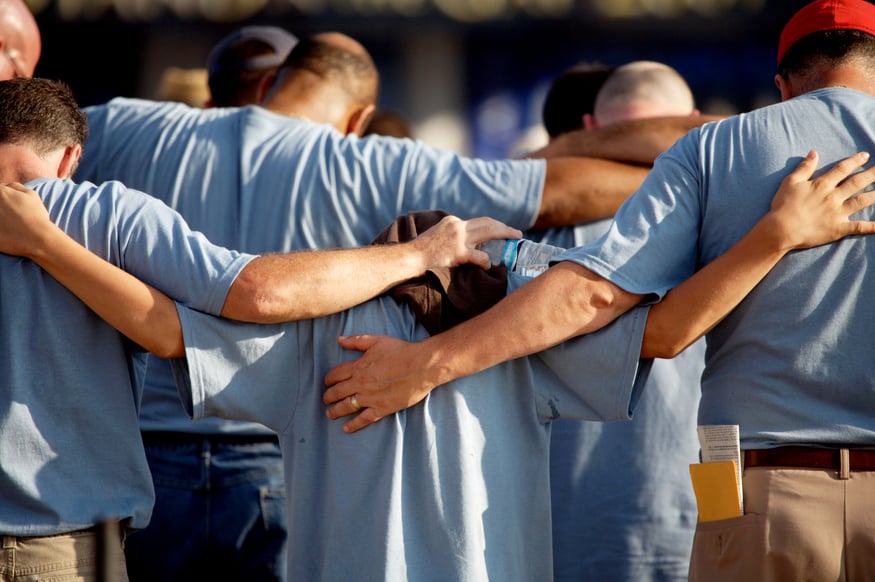 men group worship prayer